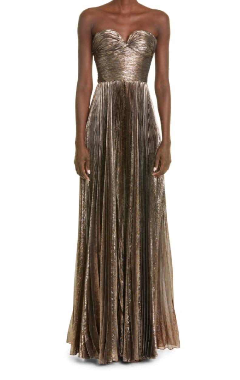 Gold evening gown